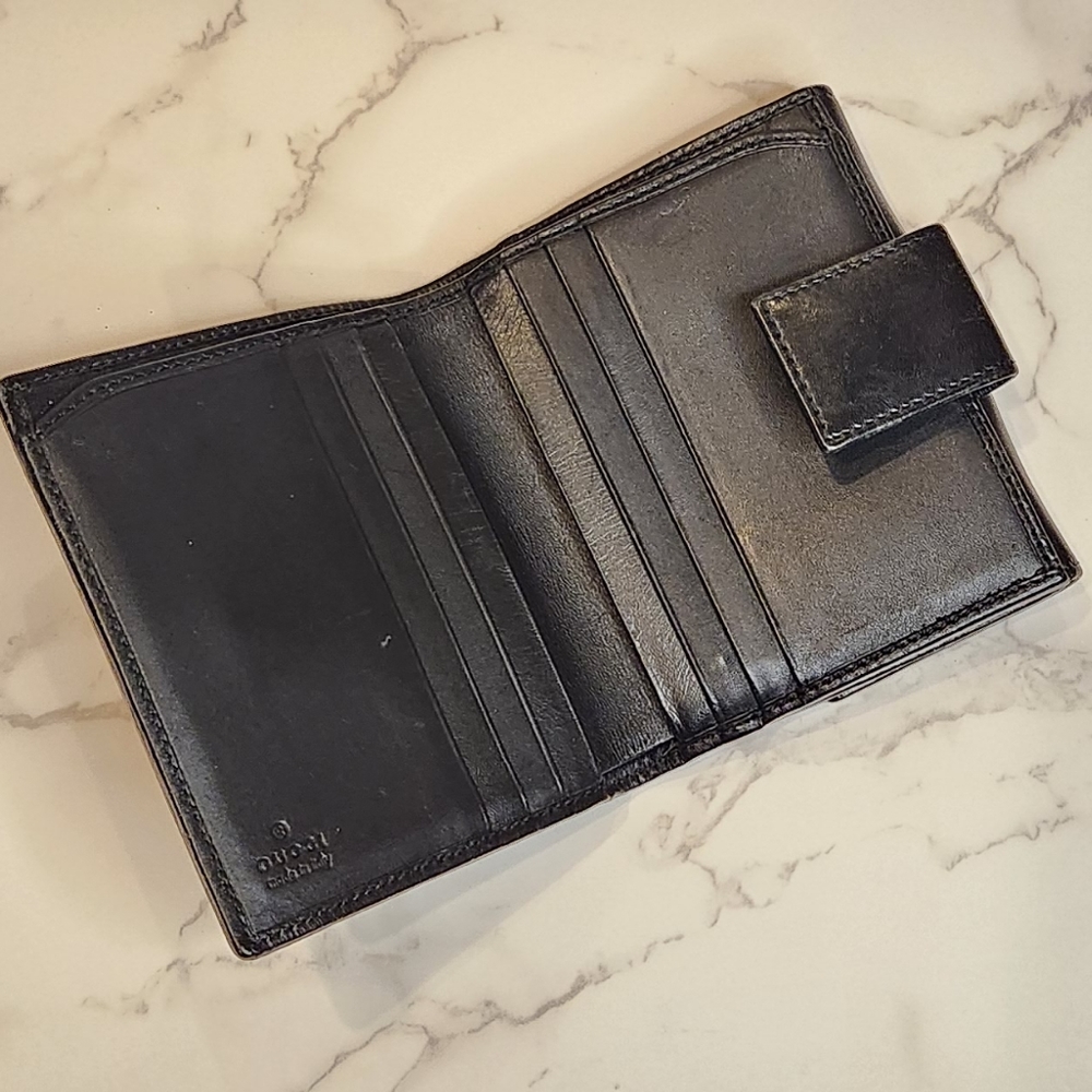 Auth Gucci GG Canvas/Leather Bifold Wallet - Picture 10 of 14